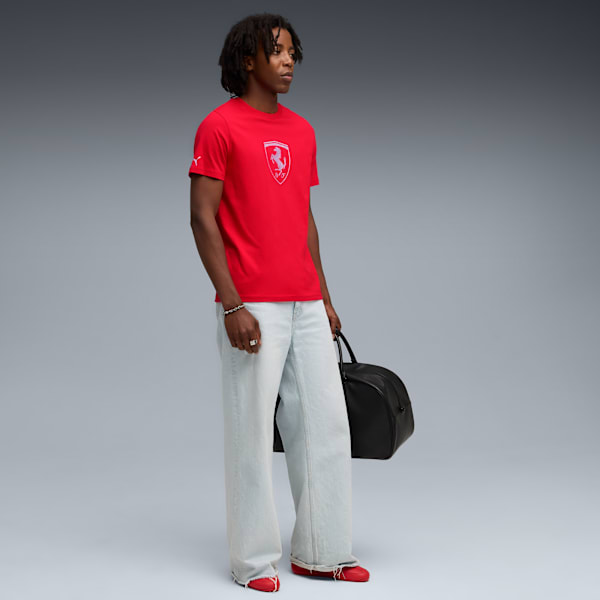 Ferrari Tonal Shield Tee Men, Rosso Corsa, extralarge