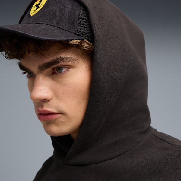 Chandail à capuchon écusson Ferrari Homme, PUMA Black, extralarge