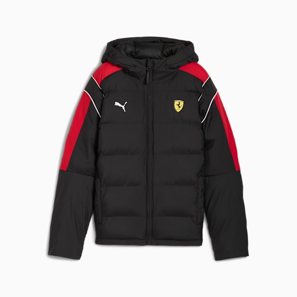 Ferrari Kids’ Full Zip Classic T7 Puffer Jacket, PUMA Black, extralarge-IND