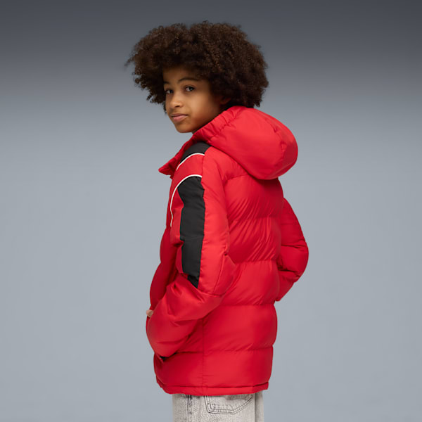 Ferrari Kids’ Full Zip Classic T7 Puffer Jacket, Rosso Corsa, extralarge-IND