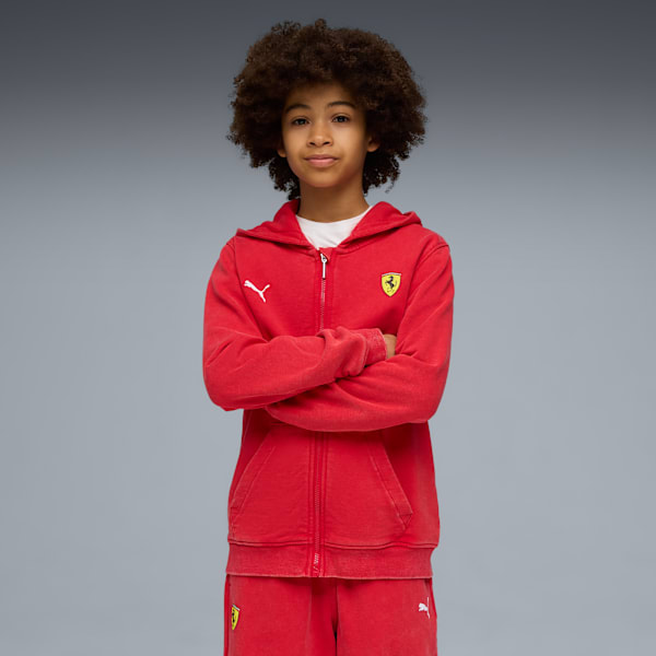 Ferrari Kids’ Hooded Full Zip Sweat Jacket, Rosso Corsa, extralarge-IND