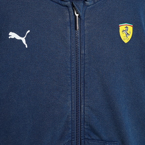 Ferrari Kids’ Hooded Full Zip Sweat Jacket, Persian Blue, extralarge-IND
