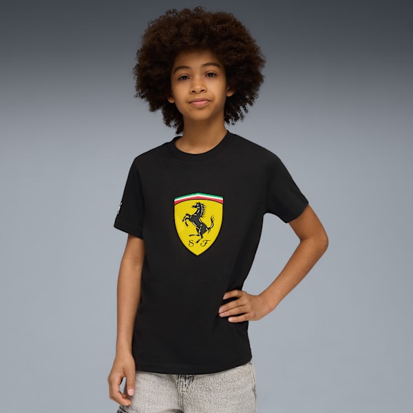 Scuderia Ferrari Sportswear Coloured Big Shield Tee Youth, PUMA Black, extralarge