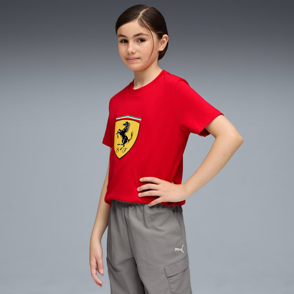 Scuderia Ferrari Sportswear Coloured Big Shield Tee Youth, Rosso Corsa, extralarge-GBR