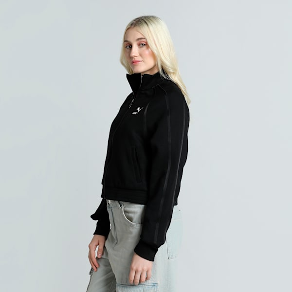 Women's T7 Relaxed Fit Track Jacket, PUMA Black, extralarge-IND