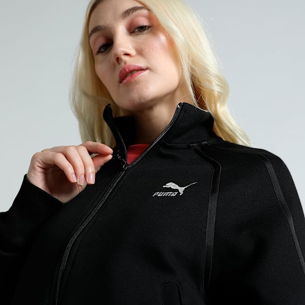 Women's T7 Relaxed Fit Track Jacket, PUMA Black, extralarge-IND