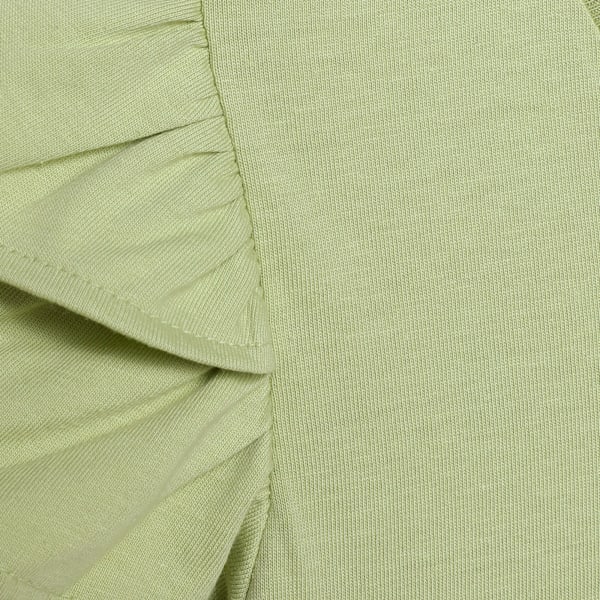 FLOWER FARM Girl's Casual Pocket T-shirt, Pistachio Green, extralarge-IND