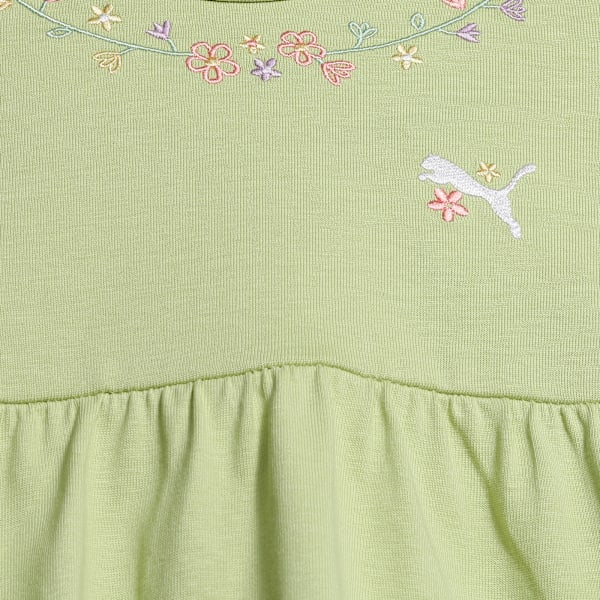 FLOWER FARM Girls Knee-Length Casual Dress, Pistachio Green, extralarge-IND