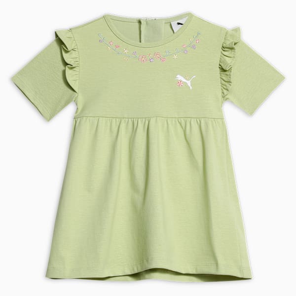 FLOWER FARM Girls Knee-Length Casual Dress, Pistachio Green, extralarge-IND