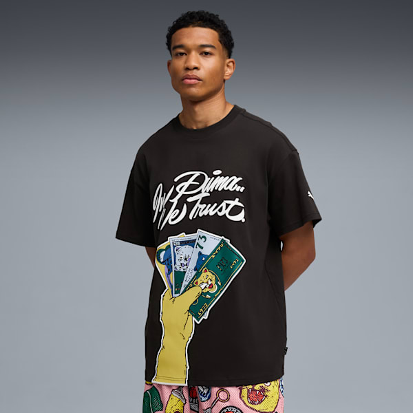 Commissioner Dylan Men's Oversized Basketball Tee, PUMA Black, extralarge