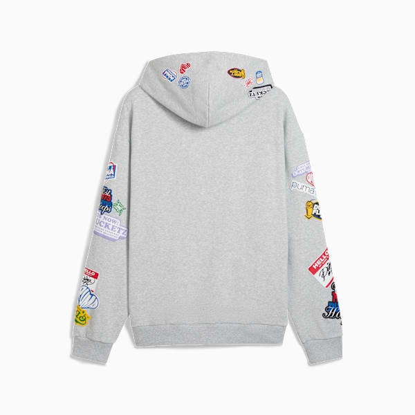 Sticker Pack Pullover Hoodie Men, Light Gray Heather, extralarge