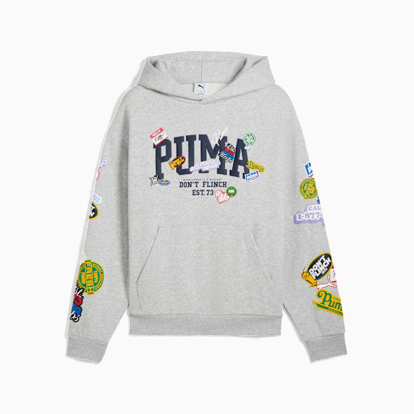 Sticker Pack Pullover Hoodie Men, Light Gray Heather, extralarge
