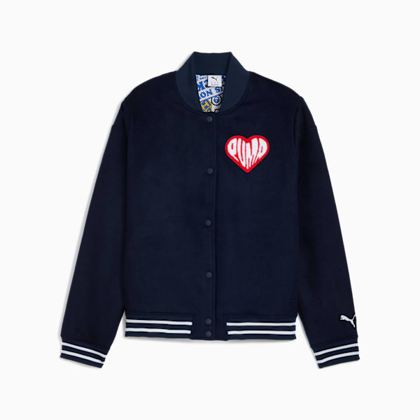Chamarra HooperHotline Varsity para hombre, PUMA Navy, extralarge