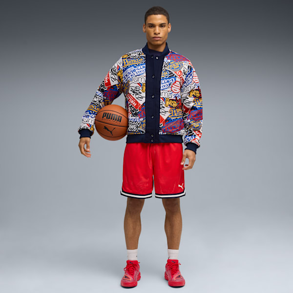 Chamarra HooperHotline Varsity para hombre, PUMA Navy, extralarge