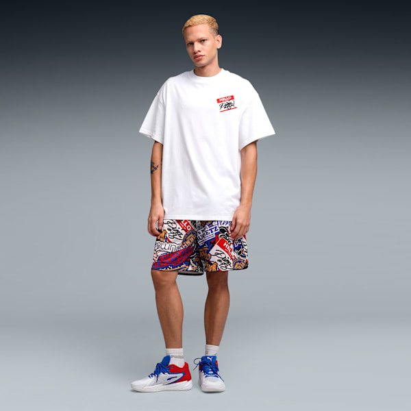 HOOPERS HOTLINE Men's Oversized Basketball Tee, PUMA White, extralarge-IND