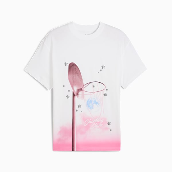 Shooting Stars Oversized Basketball Tee III, PUMA White, extralarge-IND