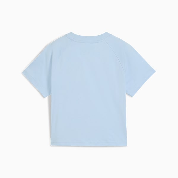 Light blue PUMA T-shirt for children, featuring short sleeves and a round neckline.