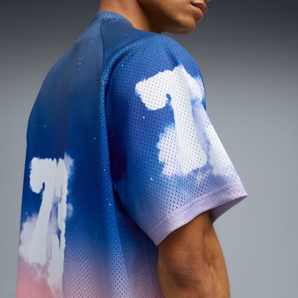Hooptopia Sunset Hoop Jersey Men, Persian Blue-AOP, extralarge