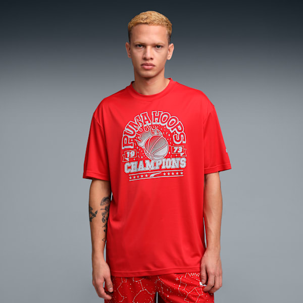 Hoopaverse Men’s Moisture-Wicking Basketball Tee, For All Time Red, extralarge-IND