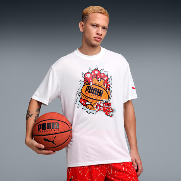 Hoopaverse Men’s Moisture-Wicking Basketball Tee, PUMA White, extralarge-IND