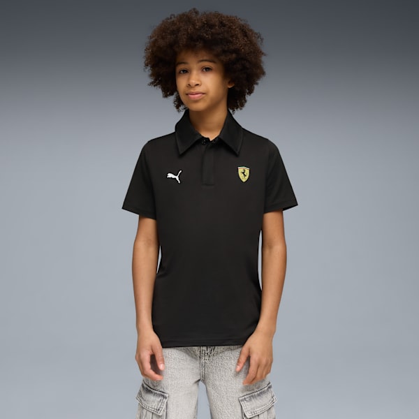 Ferrari Sportswear Kids' Signature Style Polo, PUMA Black, extralarge-IND