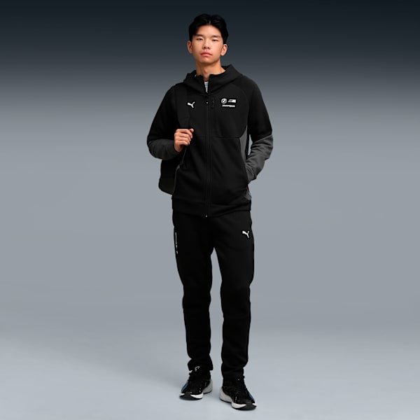BMW M Motorsport PUMATECH Men's Full-Zip Hoodie, PUMA Black, extralarge-IND