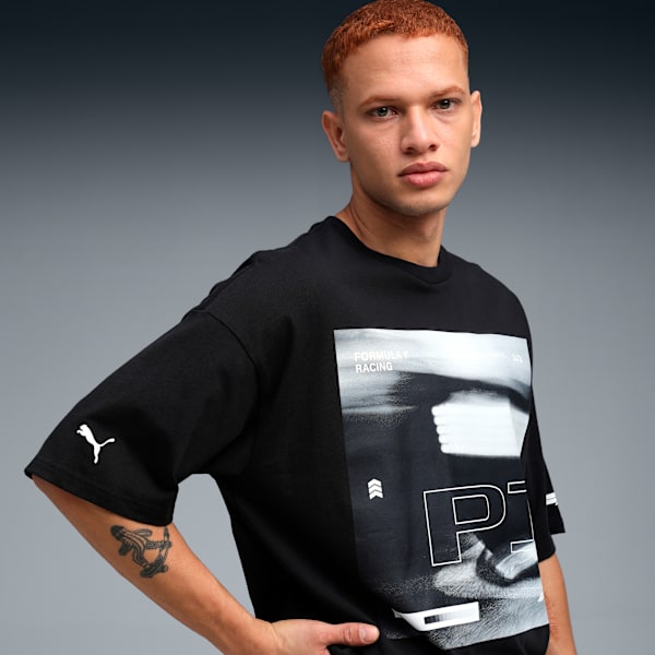 F1 Lifestyle Men's Oversized Racing T-shirt, PUMA Black, extralarge-IND