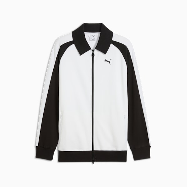 T7 Relaxed Wing Collar Track Jacket Unisex, PUMA White-PUMA Black, extralarge-GBR