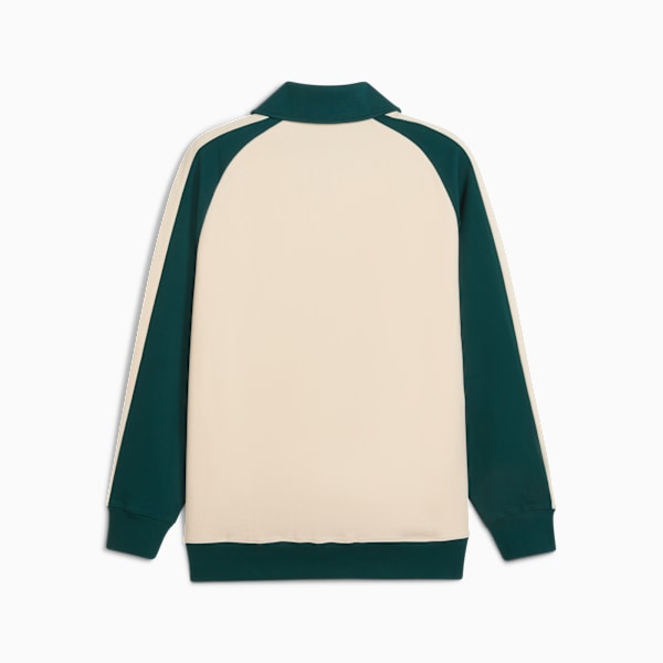 T7 Relaxed Wing Collar Track Jacket, Alpine Snow-Green Terrain, extralarge-IND