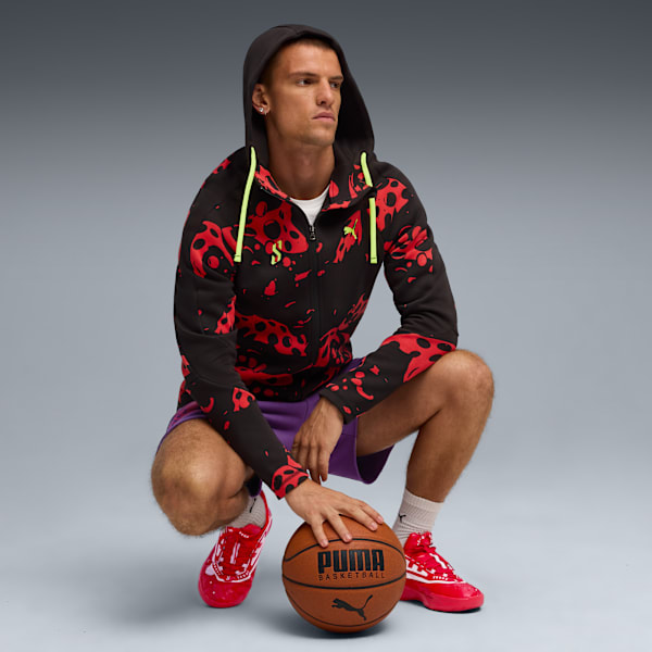 Scoot Lab Evostripe Men's Zip-Up Jacket, For All Time Red-PUMA Black-AOP, extralarge