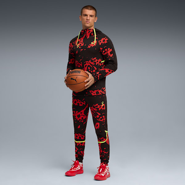 Scoot Lab Evostripe Cross Pants Men, For All Time Red-PUMA Black-AOP, extralarge