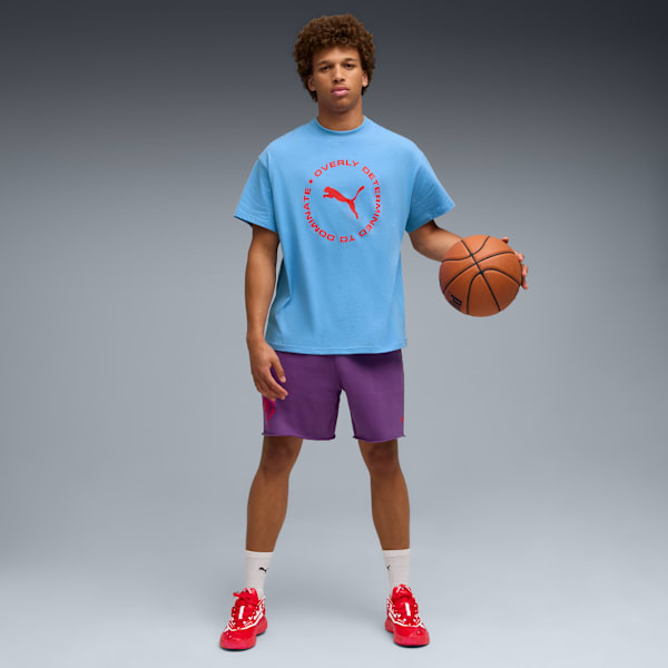 Scoot Lab Men's Basketball Oversized Tee, Team Light Blue, extralarge-IND