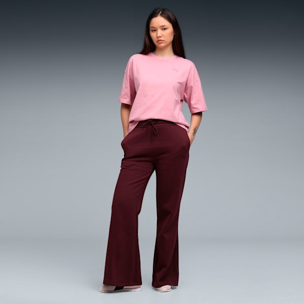 HER Women’s Fleece Straight Pants, Ruby Shimmer, extralarge-IND