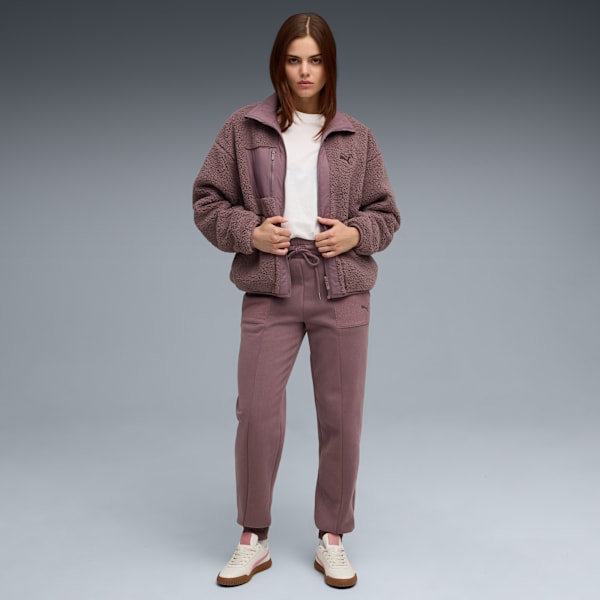 Pantalon en molleton taille haute HER Femme, Raisin, extralarge