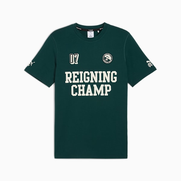 Green PUMA T-shirt for adults with 'REIGNING CHAMP' text and number 07.
