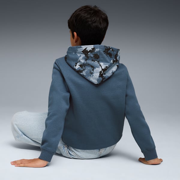 ESSENTIALS CAMO Boys' Long Sleeve Hoodie, Dark Indigo, extralarge-IND