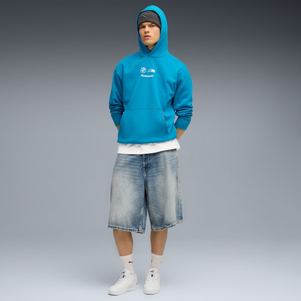 BMW M Motorsport Essentials Fleece Hoodie Men, Tropical Blue, extralarge