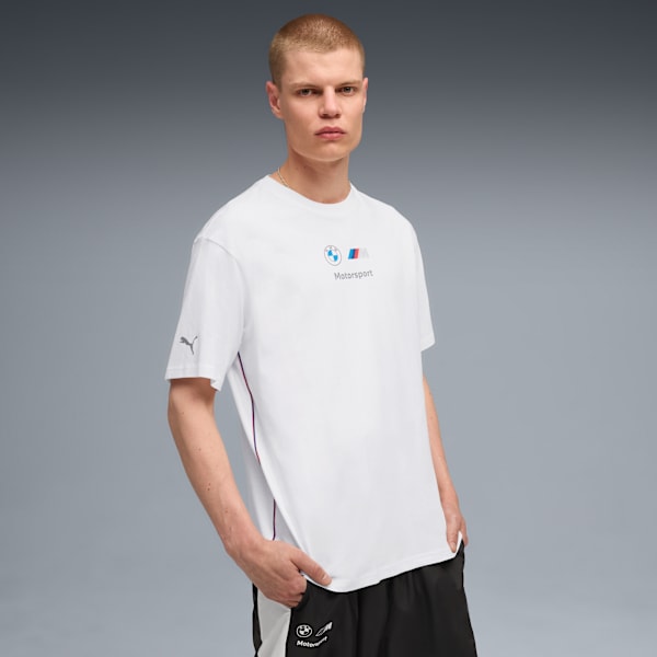 BMW M Motorsport Essentials Logo Tee Men, PUMA White, extralarge-GBR