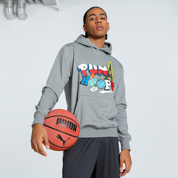 Paris Graphic Men's Basketball Hoodie, Medium Gray Heather, extralarge-IND