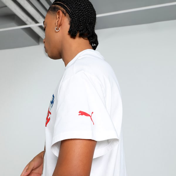 Paris Pardon My French Men's Oversized Basketball Tee, PUMA White, extralarge-IND