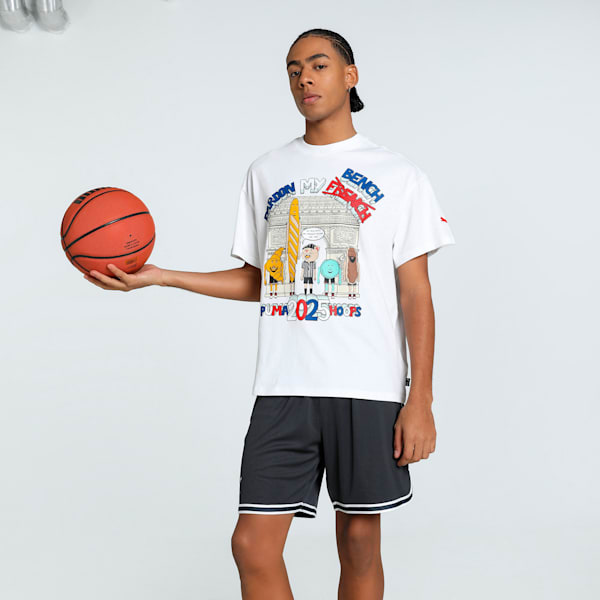 Paris Pardon My French Men's Oversized Basketball Tee, PUMA White, extralarge-IND