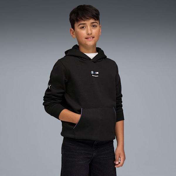 BMW M Motorsport Kids Essentials Hoodie Youth, PUMA Black, extralarge