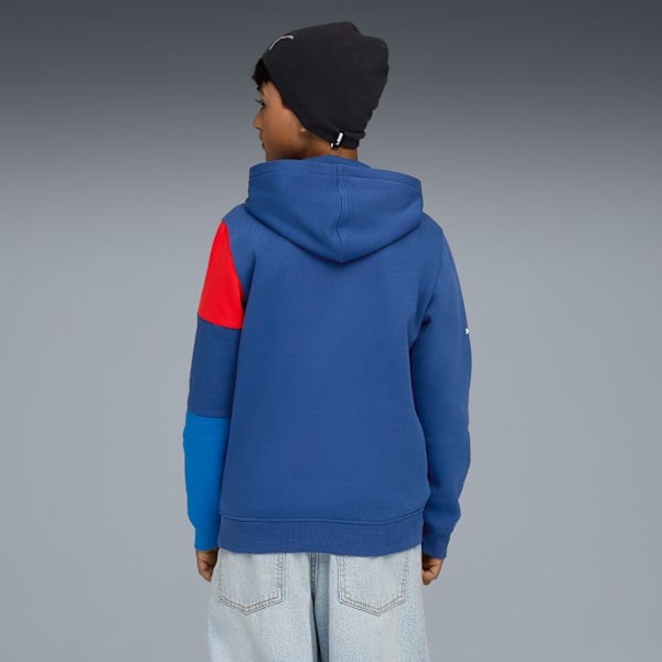 BMW M Motorsport Essentials Big Kids' Motorsport Hoodie, Pro Blue-M Color, extralarge-IND