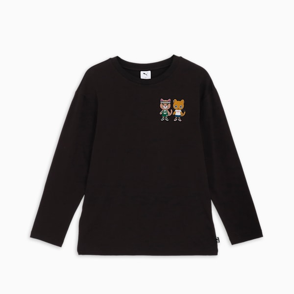 ユニセックス NEKO-san x DYLAN グラフィック 長袖 Tシャツ, PUMA Black, extralarge-JPN