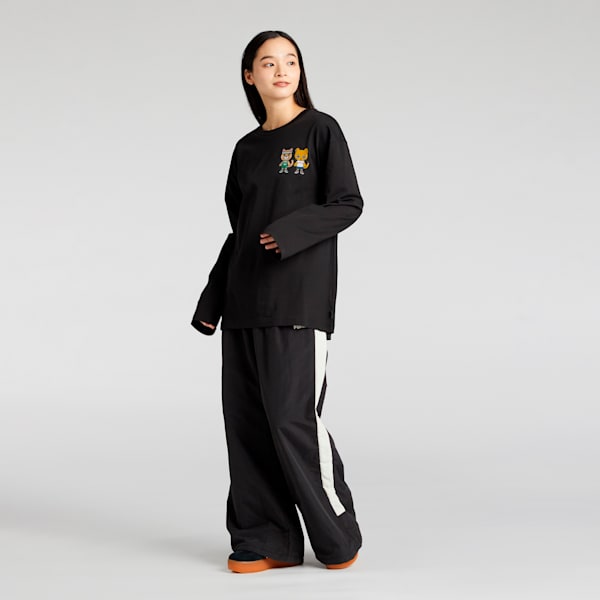 ユニセックス NEKO-san x DYLAN グラフィック 長袖 Tシャツ, PUMA Black, extralarge-JPN