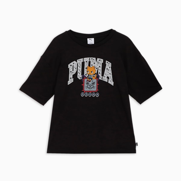 ユニセックス NEKO-san x DYLAN プーマ グラフィック オーバー 半袖 Tシャツ, PUMA Black, extralarge-JPN