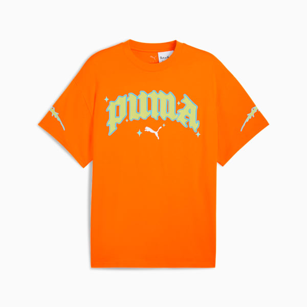 PUMA x RICK AND MORTY Men's Oversized Tee 2, Rickie Orange, extralarge-IND