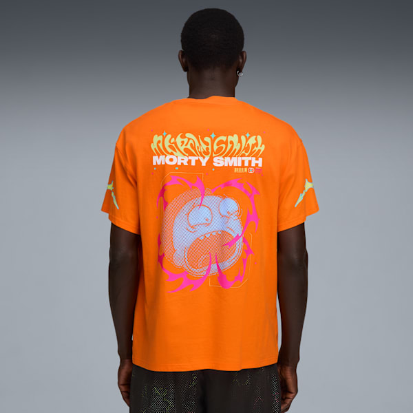 PUMA x RICK AND MORTY Basketball Tee Men II, Rickie Orange, extralarge-GBR
