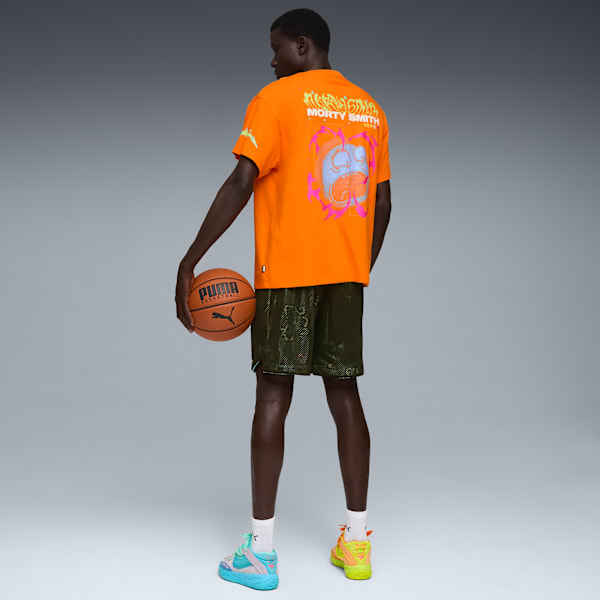 PUMA x RICK AND MORTY Basketball Tee Men II, Rickie Orange, extralarge-GBR