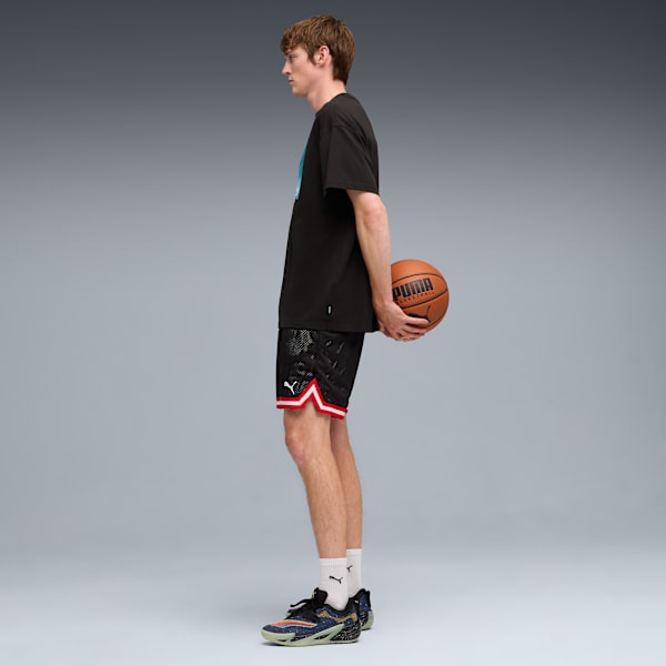 Hoops x E.T. Men's Reversible Basketball Shorts, PUMA Black-AOP, extralarge